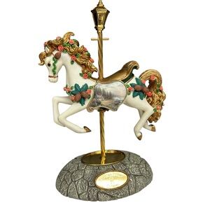 Thomas Kinkade Pine Cove Cottage Carousel Horse Figurine Limited Edition #1493